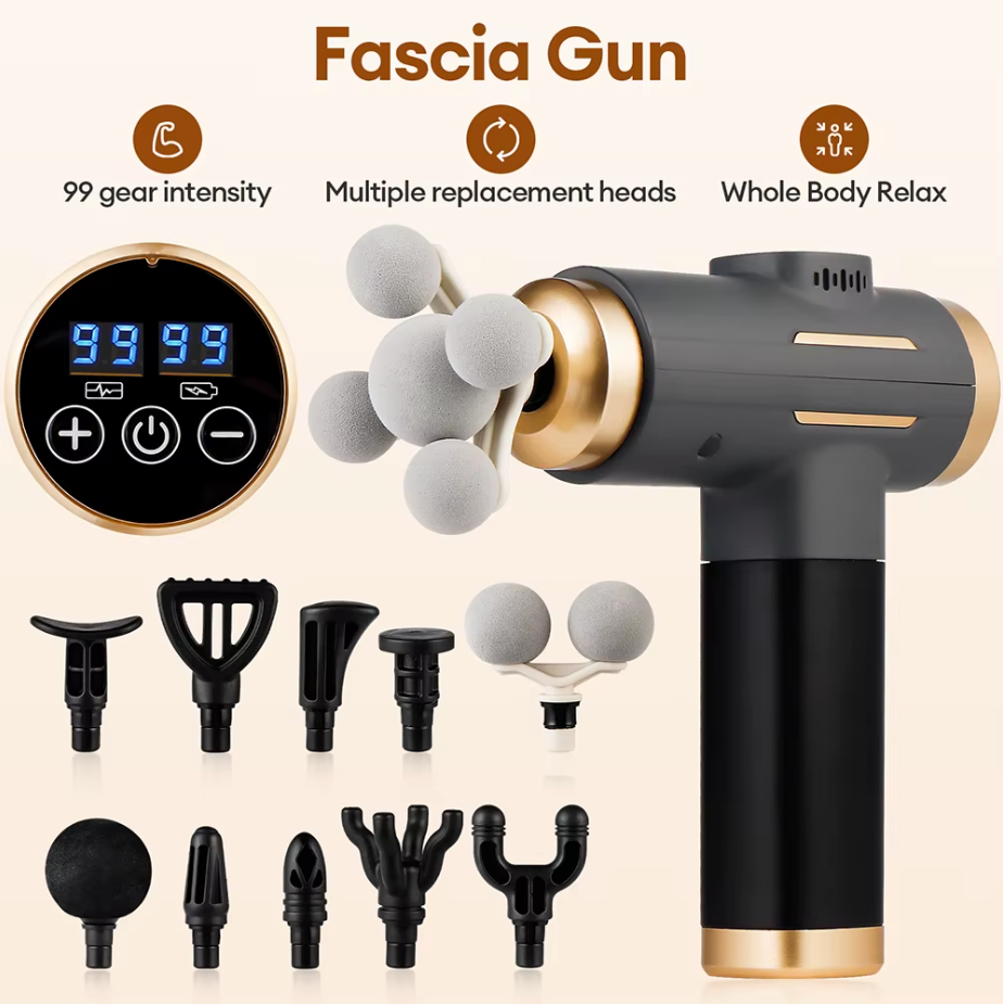 Paxéo Pro — Pistolet de Massage 11 Embouts | 99 Niveaux