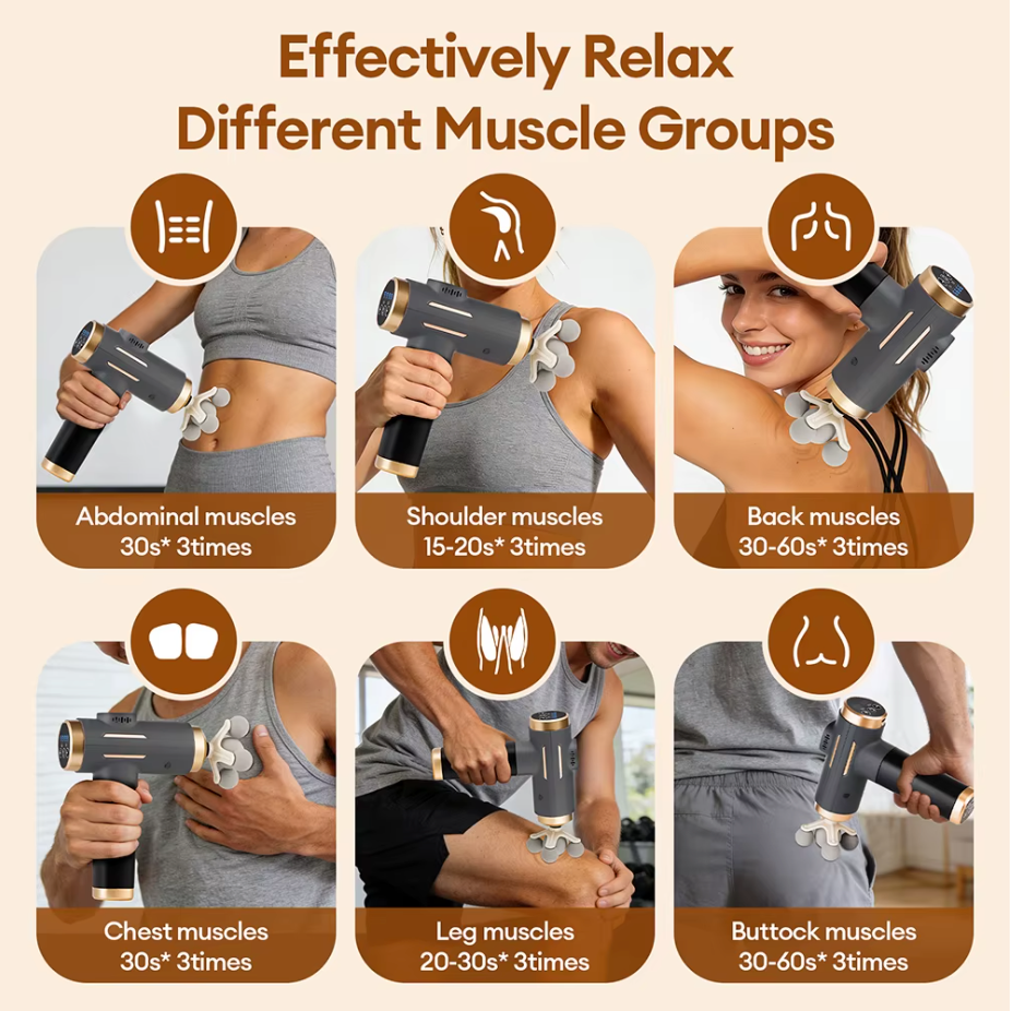 Paxéo Pro — Pistolet de Massage 11 Embouts | 99 Niveaux