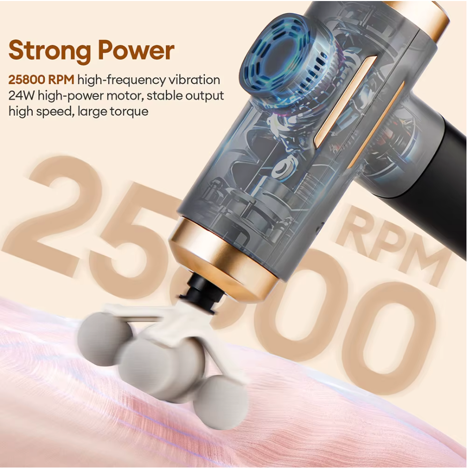 Paxéo Pro — Pistolet de Massage 11 Embouts | 99 Niveaux